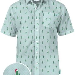 Tipsy Elves Men's Christmas Cactus Button Down Shirt
