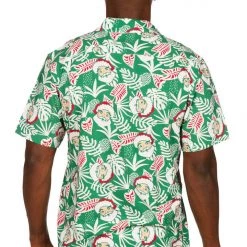 Tipsy Elves Men's Santa Palms Button Down Shirt