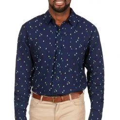 Tipsy Elves Men's Tree Time Long-Sleeve Button Down Shirt