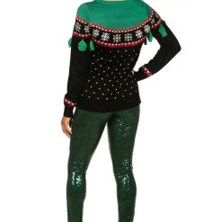 Tipsy Elves Women's Christmas Tree Tassel Ugly Christmas Sweater