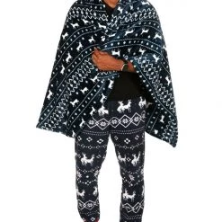 Tipsy Elves Blue Reindeer Blanket Holidays & Occasions