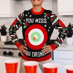 Tipsy Elves Men's Drinking Game Ugly Christmas Sweater