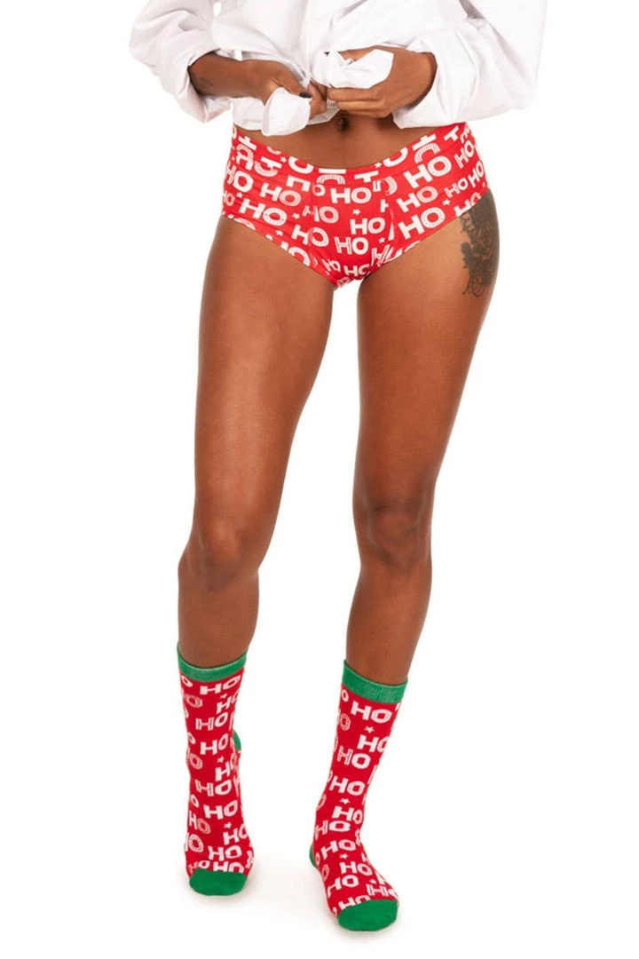 Tipsy Elves Women's Ho Ho Ho Underwear & Socks Gift Set