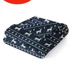 Tipsy Elves Blue Reindeer Blanket Holidays & Occasions