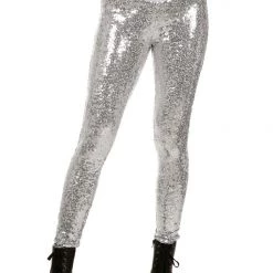 Tipsy Elves Silver Sequin Leggings