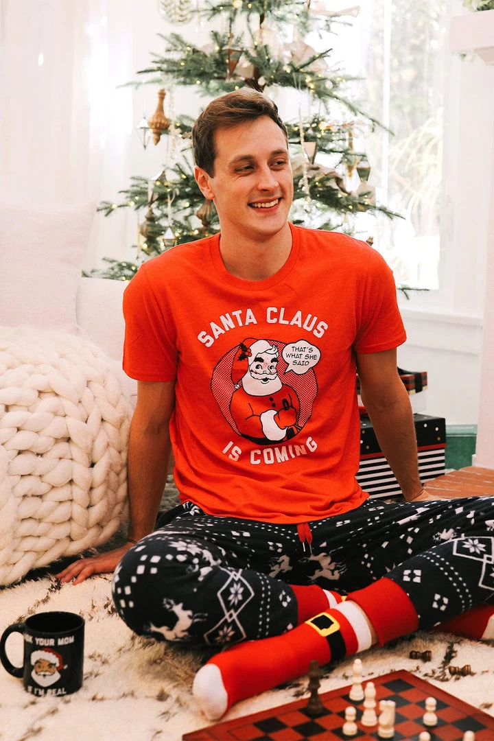 Tipsy Elves Men's Santa Claus Is Coming Tee