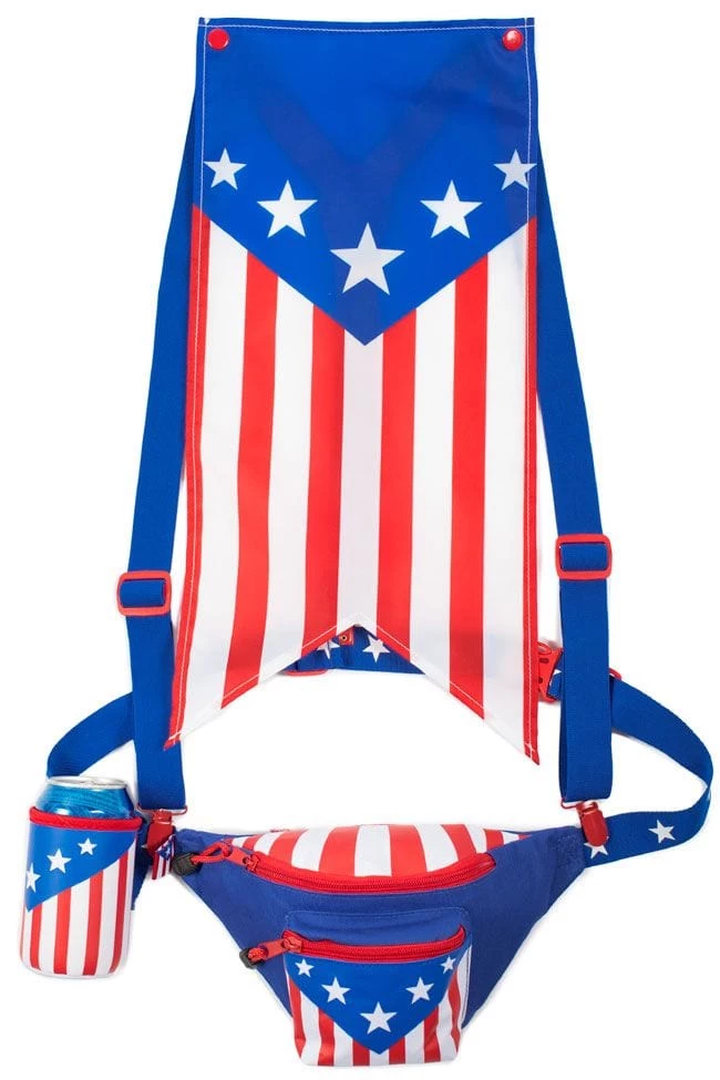 Tipsy Elves USA Fanny Pack With Cape