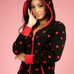 Tipsy Elves Women's Hearts On Fire Jumpsuit & Gift Box