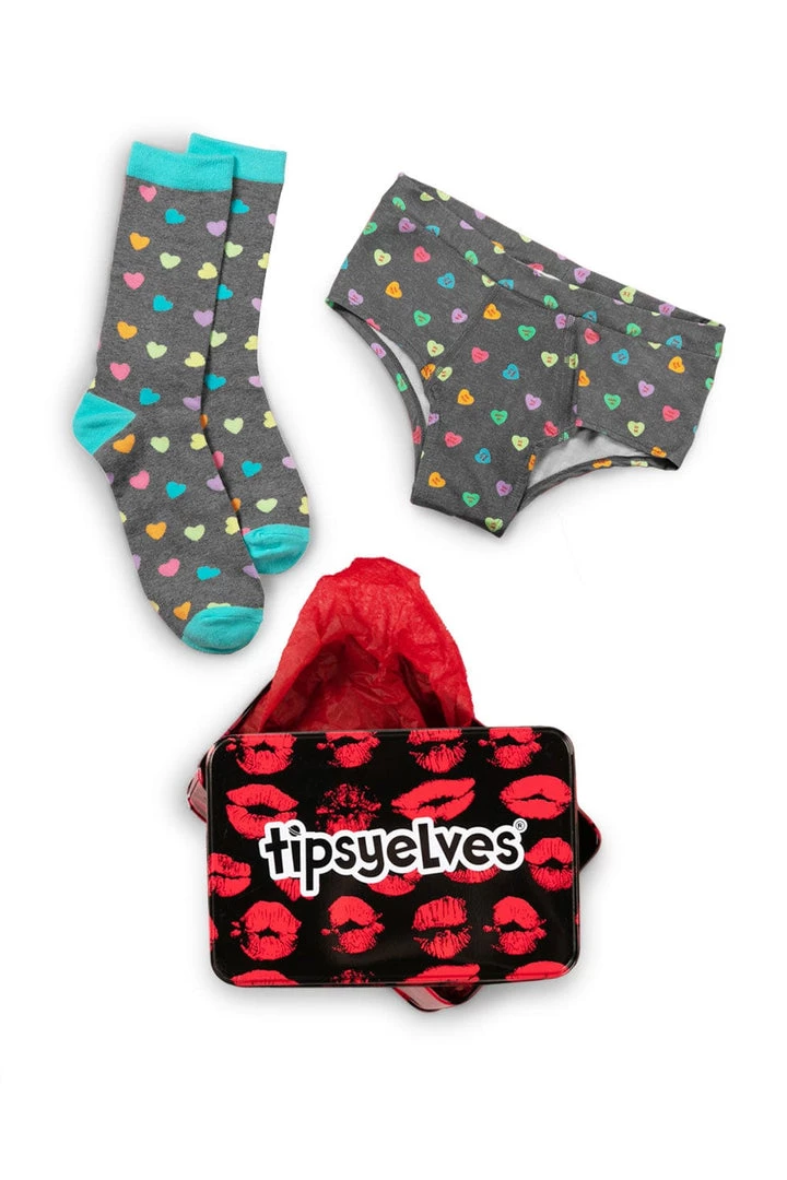 Tipsy Elves Women's Candy Hearts Underwear & Socks Gift Set