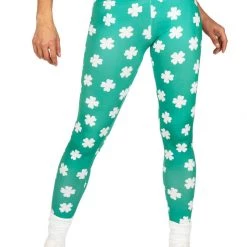 Tipsy Elves Women Maximum Luck Clover High Waisted Leggings