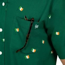 Tipsy Elves Men's Irish Flag All Over Button Down Shirt