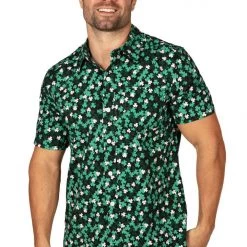 Tipsy Elves Men's Clover Confetti Button Down Shirt