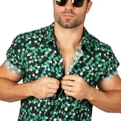 Tipsy Elves Men's Clover Confetti Button Down Shirt