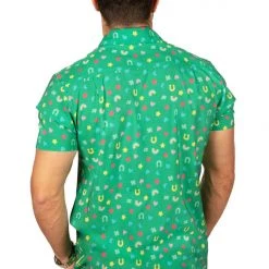 Tipsy Elves Men's Lucky Charmer Button Down Shirt