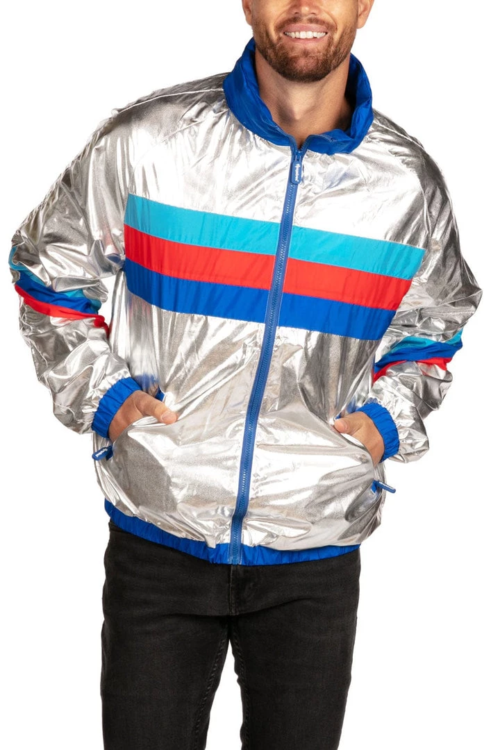 Tipsy Elves Men's Natural Light Windbreaker Jacket Patriotic