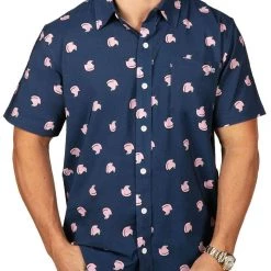 Tipsy Elves Men’s Pink Pastel Ducks Button Down Shirt