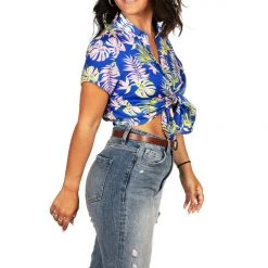 Tipsy Elves Women's Blue Lagoon Hawaiian Shirt