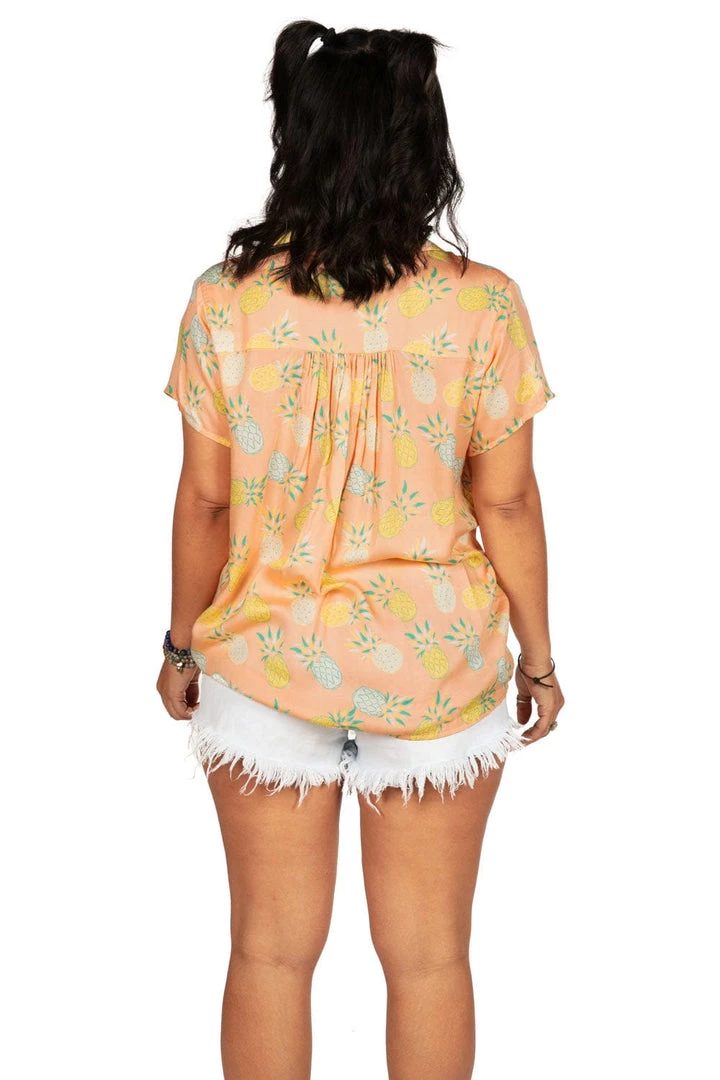 Tipsy Elves Women's Pina Colada Hawaiian Shirt