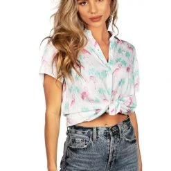 Tipsy Elves Women's Single & Ready To Flamingle Hawaiian Shirt