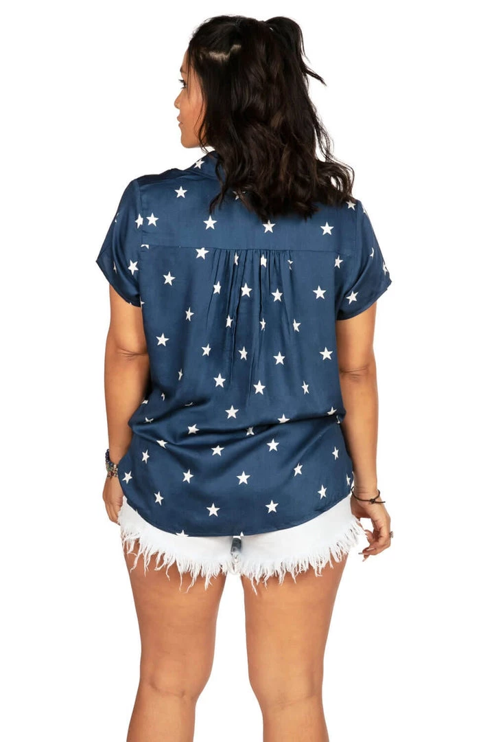 Tipsy Elves Women's Classic Flag Button Down Shirt