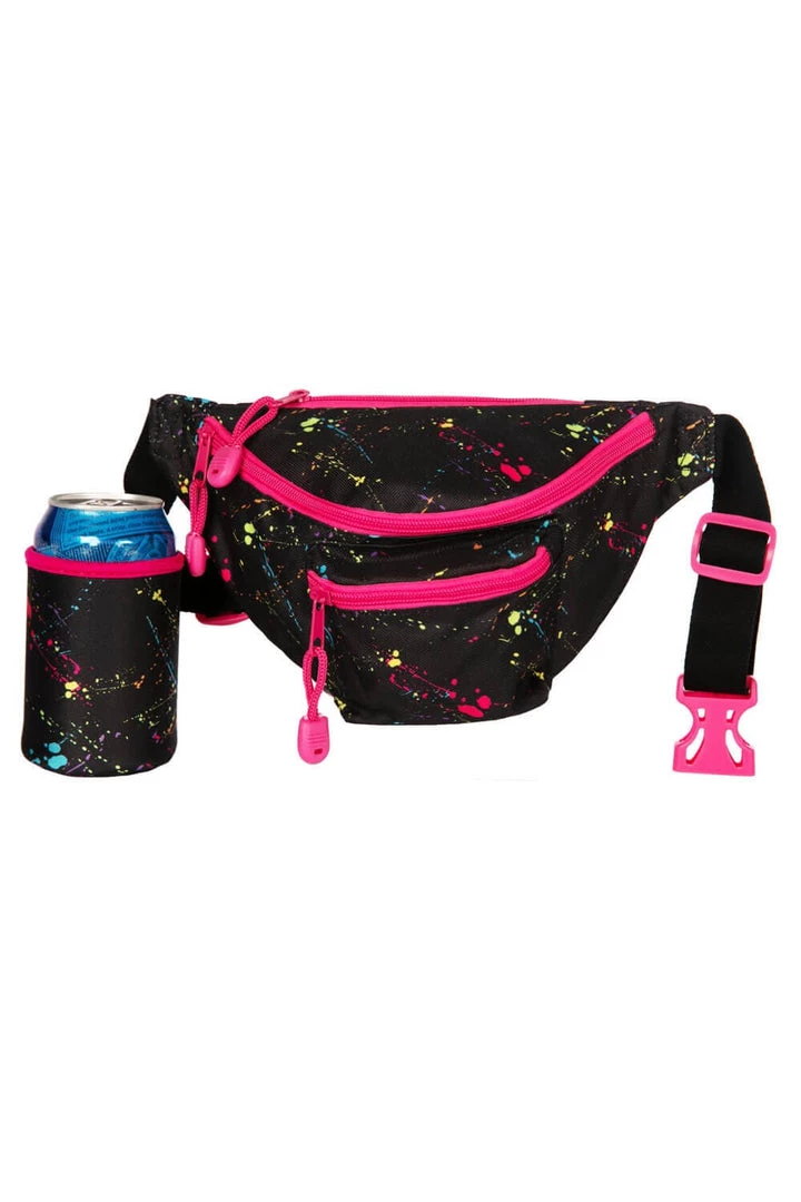Tipsy Elves Neon Nightcrawl Fanny Pack With Drink Holder