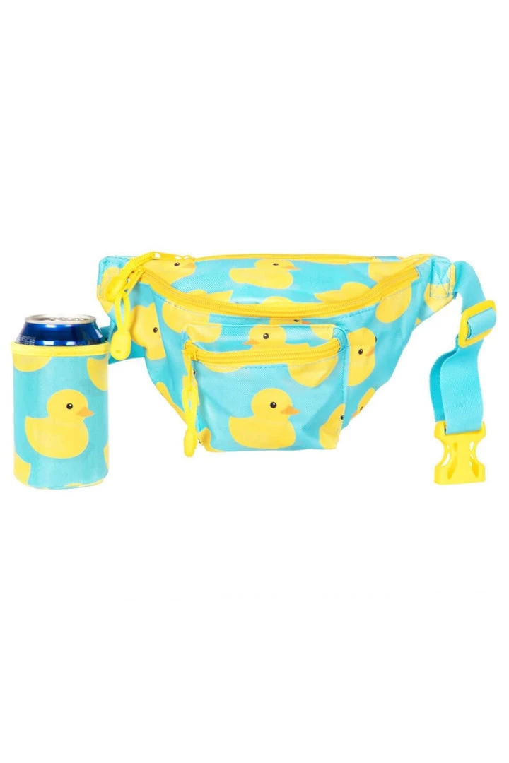 Tipsy Elves Rubber Ducky Fanny Pack With Drink Holder Fanny Packs