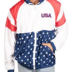 Tipsy Elves Patriotic Men's USA Windbreaker Jacket