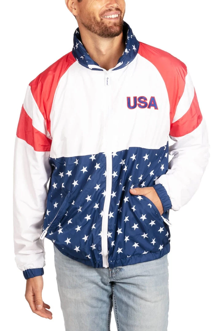 Tipsy Elves Patriotic Men's USA Windbreaker Jacket