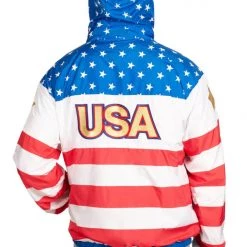 Tipsy Elves Men's American Flag Windbreaker Jacket Patriotic