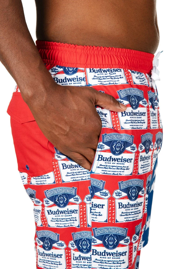 Tipsy Elves Patriotic Crack A Cold Wave Budweiser Swim Trunks