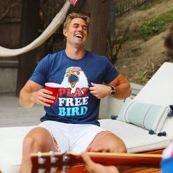 Tipsy Elves Men's Play Free Bird Tee Patriotic