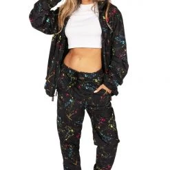 Tipsy Elves Women's Neon Nightcrawl Windbreaker Pants