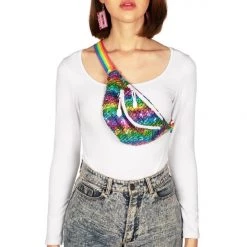 Tipsy Elves Rainbow Sequin Fanny Pack