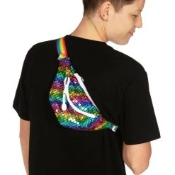 Tipsy Elves Rainbow Sequin Fanny Pack