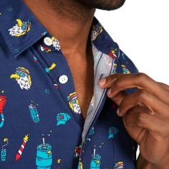 Tipsy Elves Men's Epic Eagle Keg Party Button Down Shirt