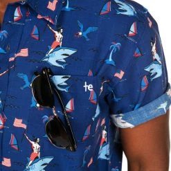 Tipsy Elves Men's Fin Riding Founder Button Down Shirt