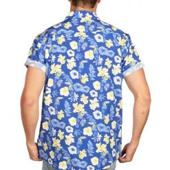 Tipsy Elves Men's Blue Botanics Hawaiian Shirt