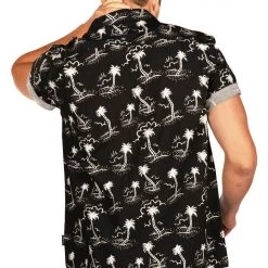 Tipsy Elves Men's Monochrome Moonlight Hawaiian Shirt