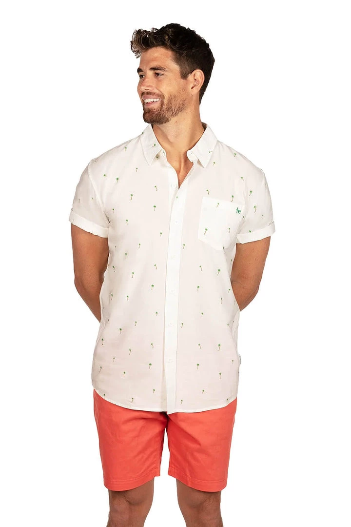 Tipsy Elves Spring Men's Keep Palm And Carry On Hawaiian Shirt