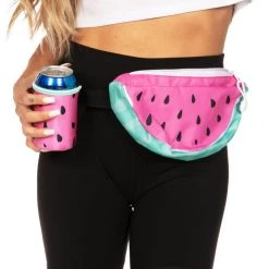Tipsy Elves Watermelon 3D Fanny Pack With Drink Holder Fanny Packs