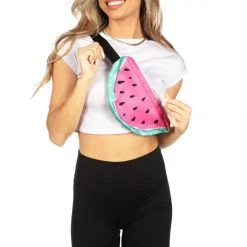 Tipsy Elves Watermelon 3D Fanny Pack With Drink Holder Fanny Packs