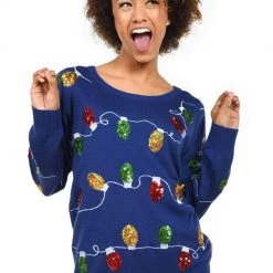 Tipsy Elves Women's Christmas Lights Ugly Christmas Sweater