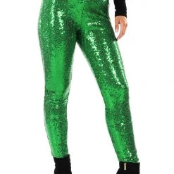 Tipsy Elves Green Sequin High Waisted Leggings Women