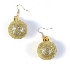 Tipsy Elves Glitter Ornament Earrings Women