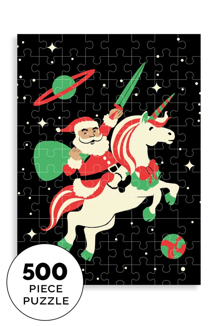 Tipsy Elves Santa Unicorn 500 Piece Puzzle