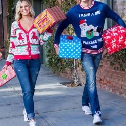 Tipsy Elves Men's Big Package Ugly Christmas Sweater