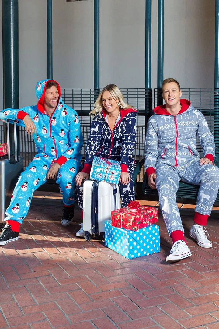 Tipsy Elves Men's Grey Moose Jumpsuit