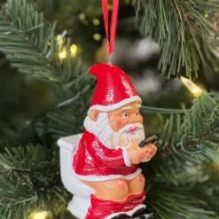 Tipsy Elves Toilet Santa 3D Ornament Holidays & Occasions