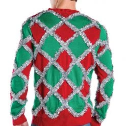 Tipsy Elves Men's Tacky Tinsel Ugly Christmas Sweater