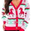 Tipsy Elves Women's Christmicorn Cardigan